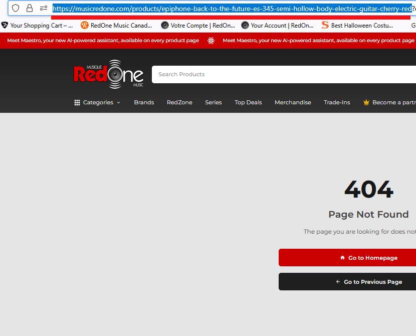 Page web retiré de RedOne.com